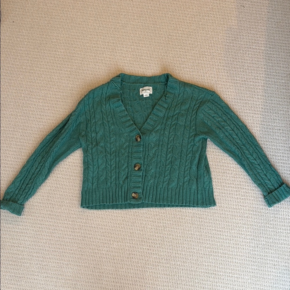 American Eagle Outfitters Teal Button-Up Cardigan